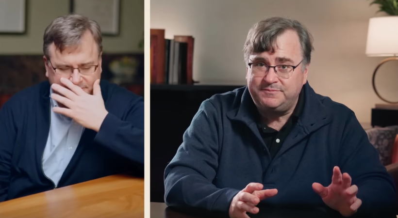 Side by side of Reid AI deepfake and Reid Hoffman